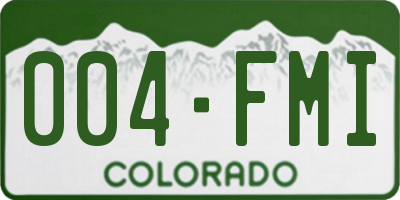 CO license plate 004FMI