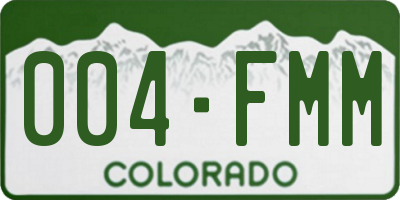 CO license plate 004FMM