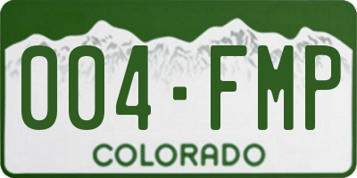 CO license plate 004FMP