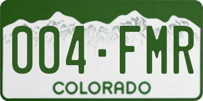 CO license plate 004FMR