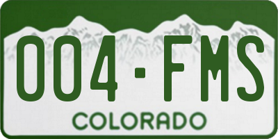 CO license plate 004FMS
