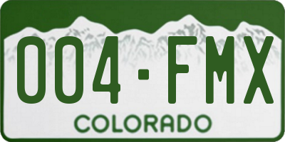 CO license plate 004FMX