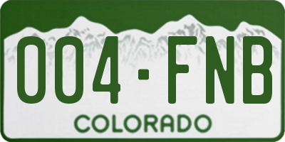 CO license plate 004FNB