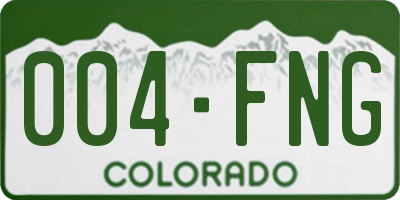 CO license plate 004FNG
