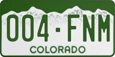 CO license plate 004FNM