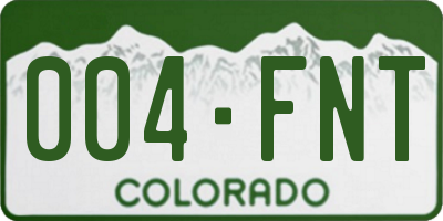 CO license plate 004FNT