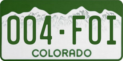 CO license plate 004FOI