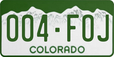 CO license plate 004FOJ