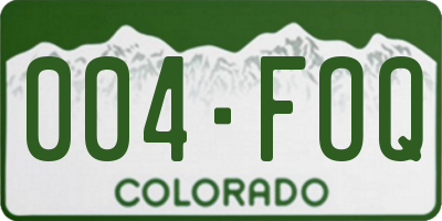 CO license plate 004FOQ