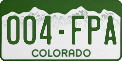 CO license plate 004FPA