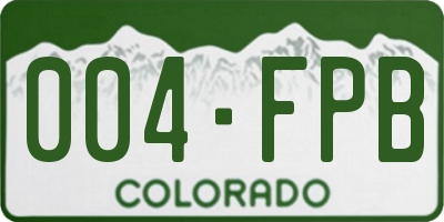CO license plate 004FPB