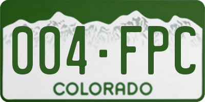 CO license plate 004FPC