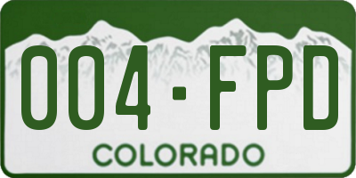 CO license plate 004FPD