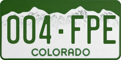 CO license plate 004FPE