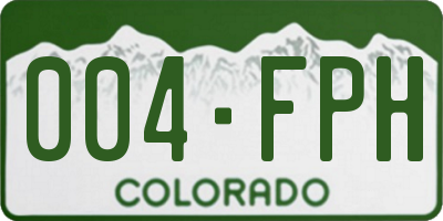 CO license plate 004FPH
