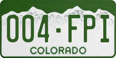 CO license plate 004FPI