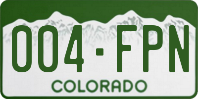 CO license plate 004FPN