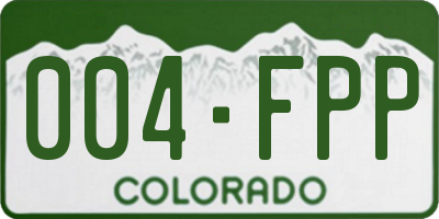 CO license plate 004FPP