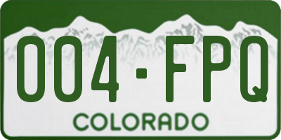 CO license plate 004FPQ