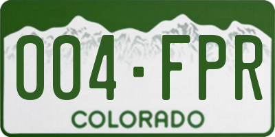 CO license plate 004FPR