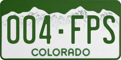 CO license plate 004FPS