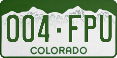 CO license plate 004FPU
