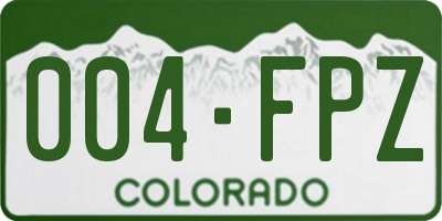 CO license plate 004FPZ