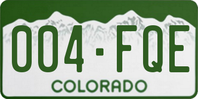 CO license plate 004FQE