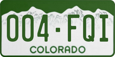 CO license plate 004FQI