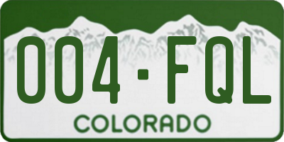 CO license plate 004FQL