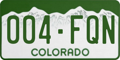 CO license plate 004FQN