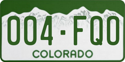 CO license plate 004FQO