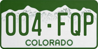 CO license plate 004FQP