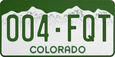 CO license plate 004FQT