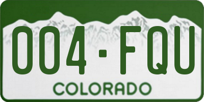 CO license plate 004FQU