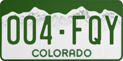 CO license plate 004FQY
