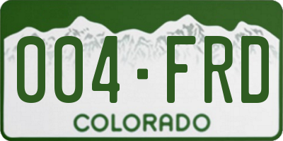 CO license plate 004FRD