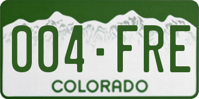 CO license plate 004FRE
