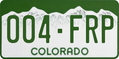 CO license plate 004FRP