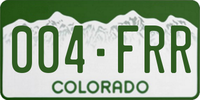 CO license plate 004FRR