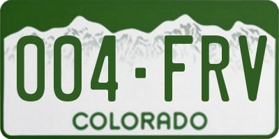 CO license plate 004FRV
