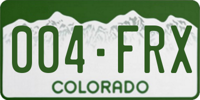 CO license plate 004FRX