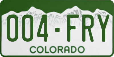 CO license plate 004FRY