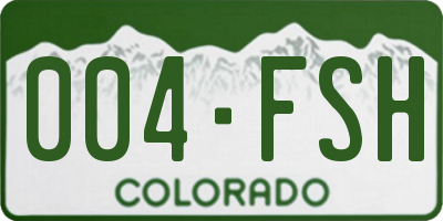 CO license plate 004FSH