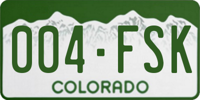 CO license plate 004FSK