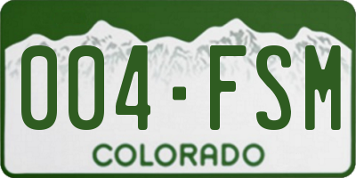 CO license plate 004FSM