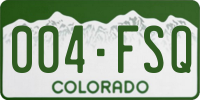 CO license plate 004FSQ