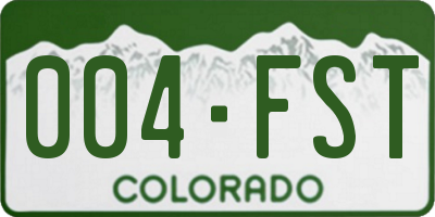 CO license plate 004FST