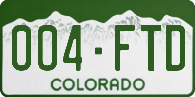 CO license plate 004FTD