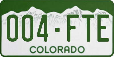 CO license plate 004FTE